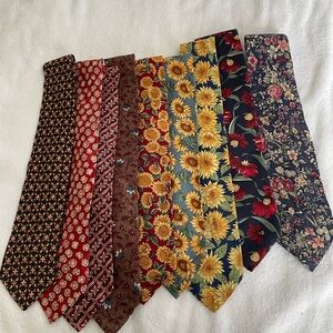Floral and Patterned Men's Ties Set